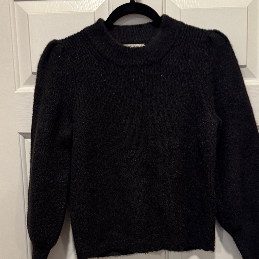 Madewell Shimmer Puff Sleeve Women's Sweater